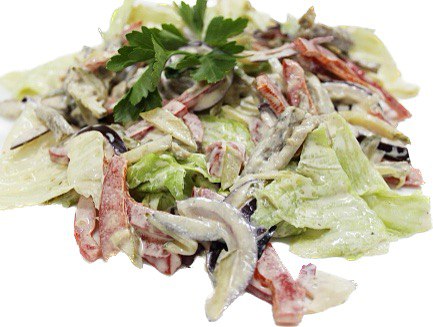 Салат с говядиной и красным луком